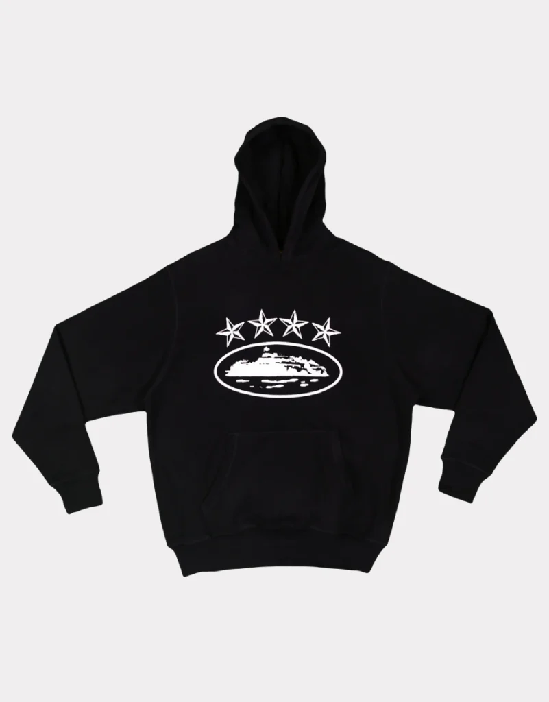 Corteiz 4Starz Alcatraz Hoodie Black – Bold Streetwear Style