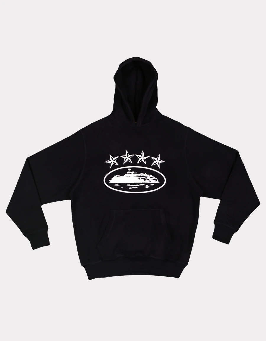 Corteiz 4Starz Alcatraz Hoodie Black – Bold Streetwear Style Corteiz 4Starz Alcatraz Hoodie Black – Bold Streetwear Style