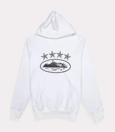 Corteiz 4Starz Alcatraz Hoodie White – Everyday Wear