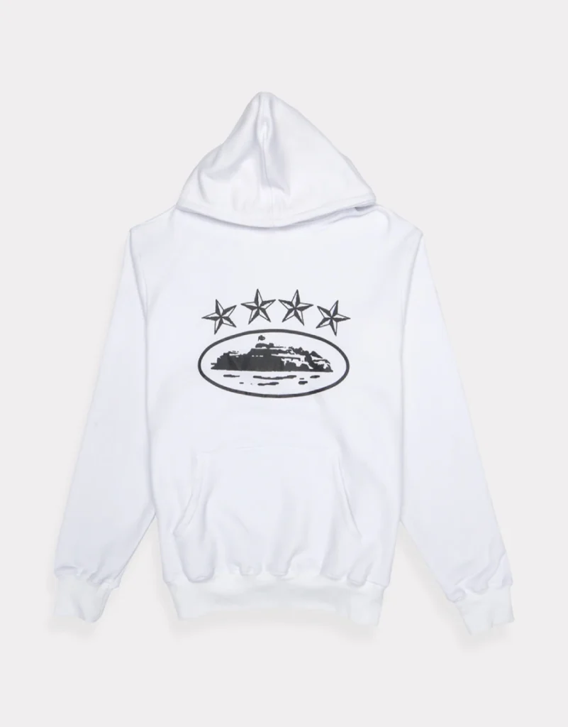 Corteiz 4Starz Alcatraz Hoodie White – Everyday Wear