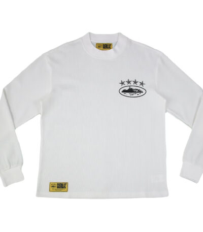 Corteiz 4Starz Alcatraz Waffle Long sleeve Shirt – White - Corteiz