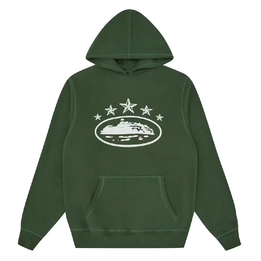 Corteiz 5 Starz Alcatraz Hoodie Green - Corteiz Hoodie