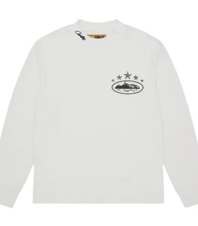 Corteiz 5 Starz Alcatraz Waffle Longsleeve Sweatshirt - White - Corteiz