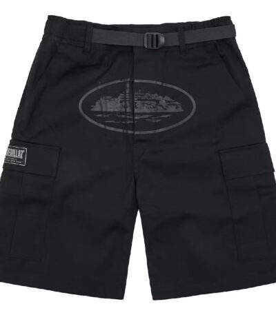 Corteiz Alcatraz Cargo Shorts - Triple Black - Corteiz