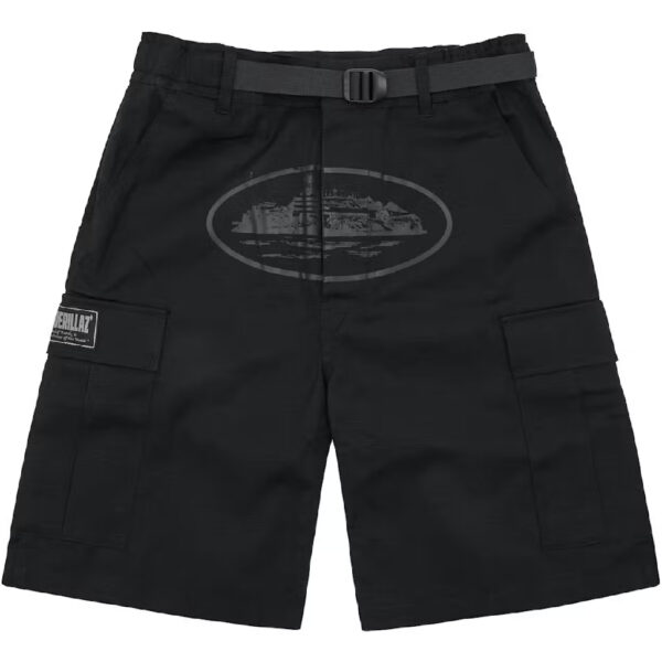 Corteiz Alcatraz Cargo Shorts - Triple Black - Corteiz