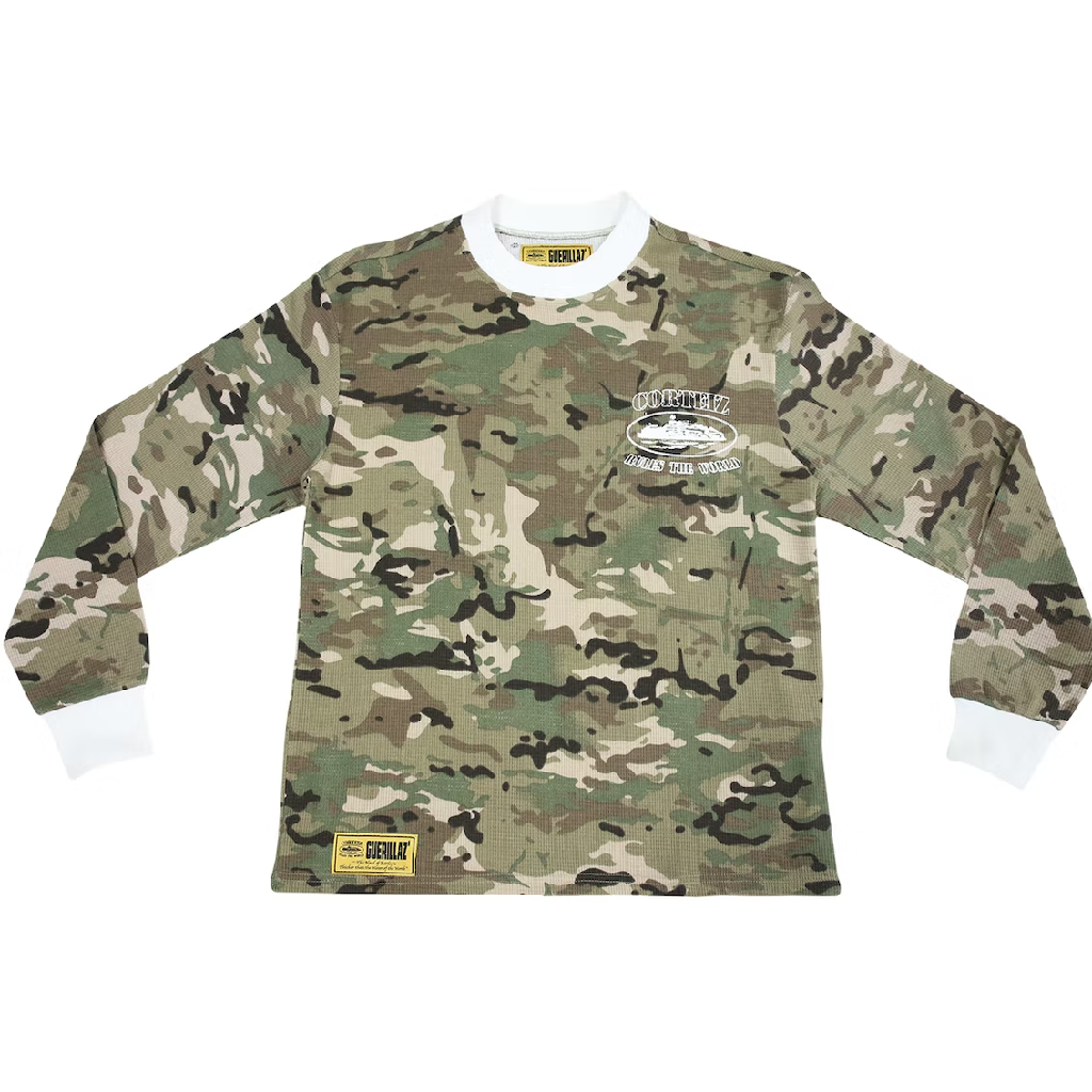 Corteiz Alcatraz Insignia Waffle Longsleeve Sweatshirt – Dutty Camo - Corteiz