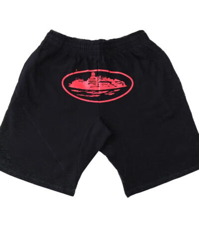 Corteiz Alcatraz Shorts - Black/Red - Corteiz