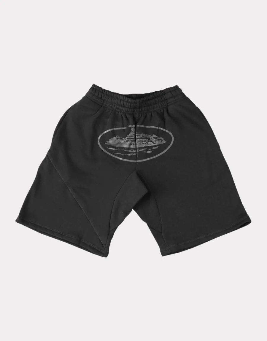 Corteiz Alcatraz Shorts - Triple Black - Corteiz Corteiz Alcatraz Shorts - Triple Black - Corteiz
