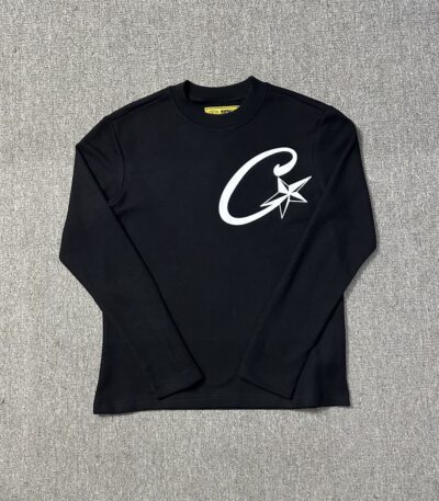 Corteiz C Starz Longsleeve Waffle T-Shirt Black - Corteiz