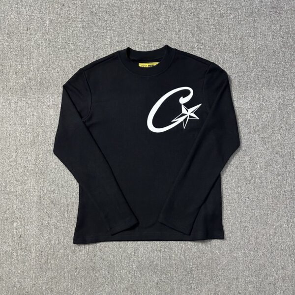Corteiz C Starz Longsleeve Waffle T-Shirt Black - Corteiz