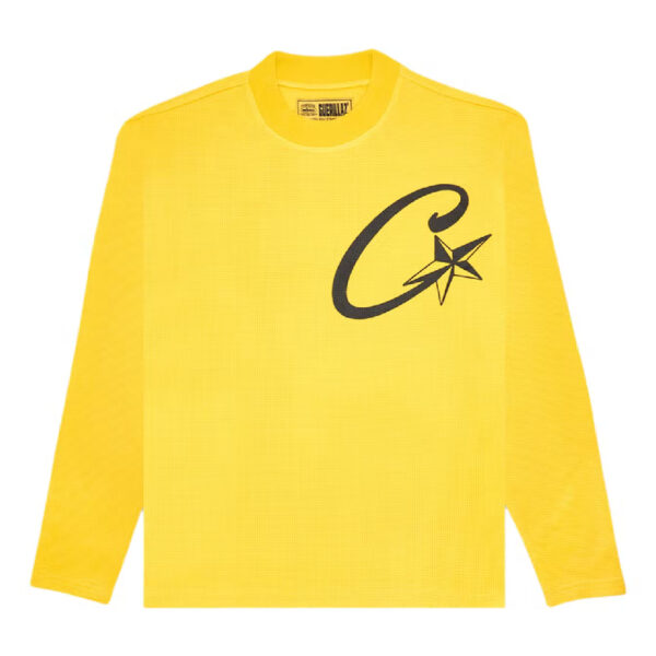 Corteiz C Starz Waffle LS Sweatshirt - Yellow - Corteiz