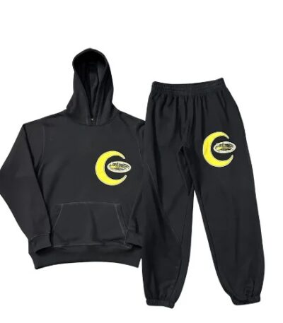 Corteiz Half Moon Black Tracksuit for Modern Casual Style
