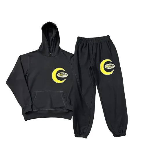 Corteiz Half Moon Black Tracksuit for Modern Casual Style