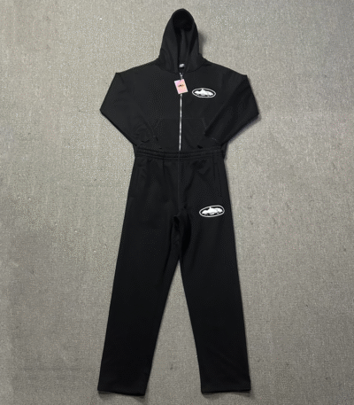 Corteiz Puff Print Zip Up Tracksuit Black _ Shop Now