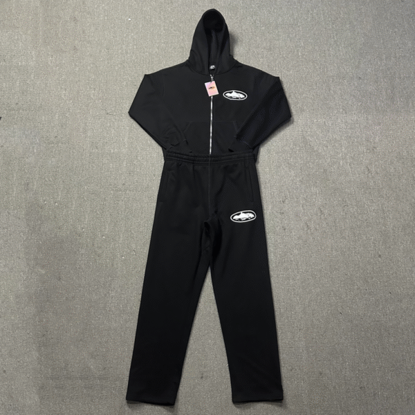 Corteiz Puff Print Zip Up Tracksuit Black _ Shop Now