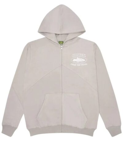 Corteiz Superior V2 Zip-Up Hoodie - Stone Grey