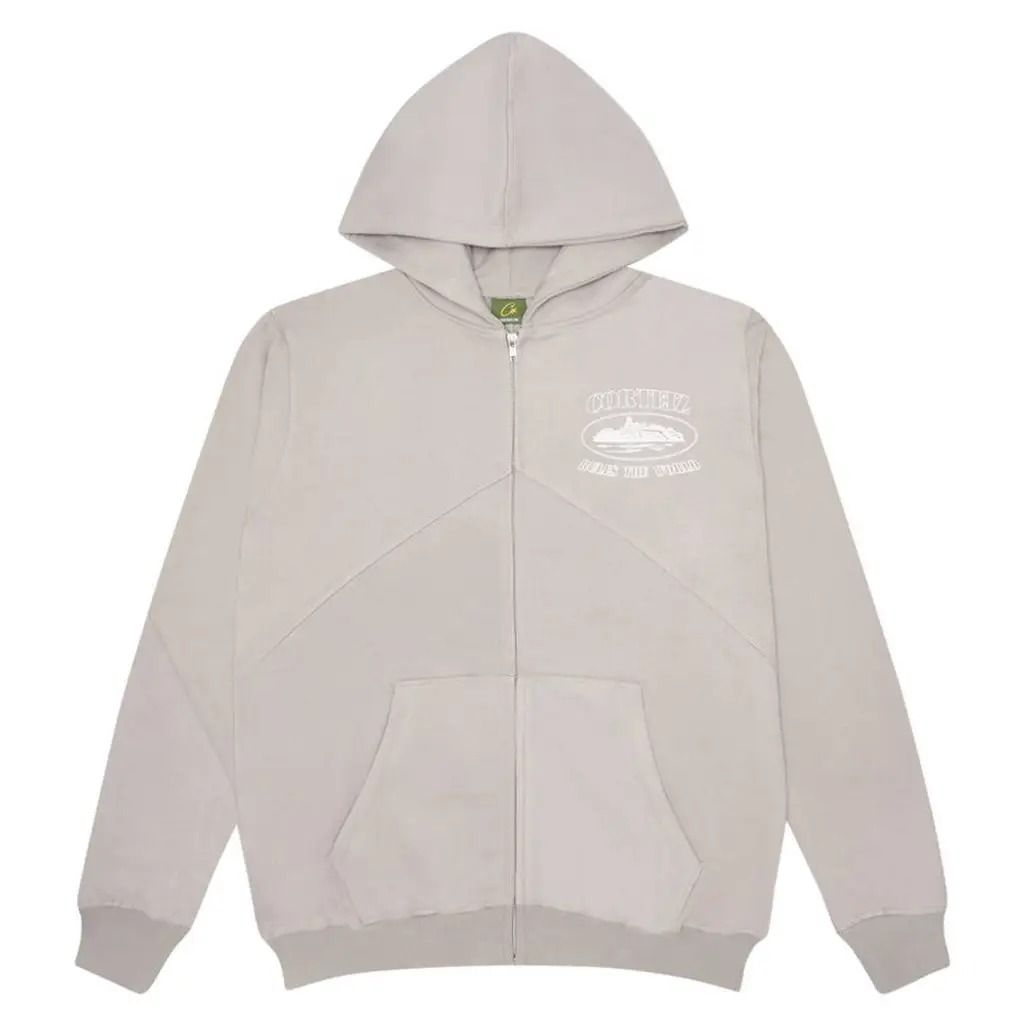 Corteiz Superior V2 Zip-Up Hoodie - Stone Grey